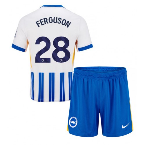 Fotbalové Dres Brighton Evan Ferguson #28 Dětské Domácí 2024-25 Krátký Rukáv (+ trenýrky)